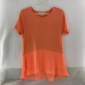 Michael Kors Womens Peach Short Sleeve Top